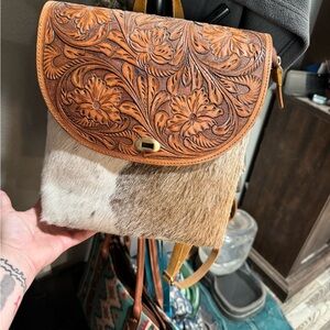 Hair on hide backpack